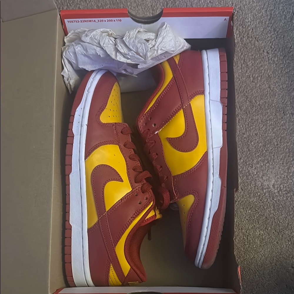 Nike Burgundy and Yellow Sneakers